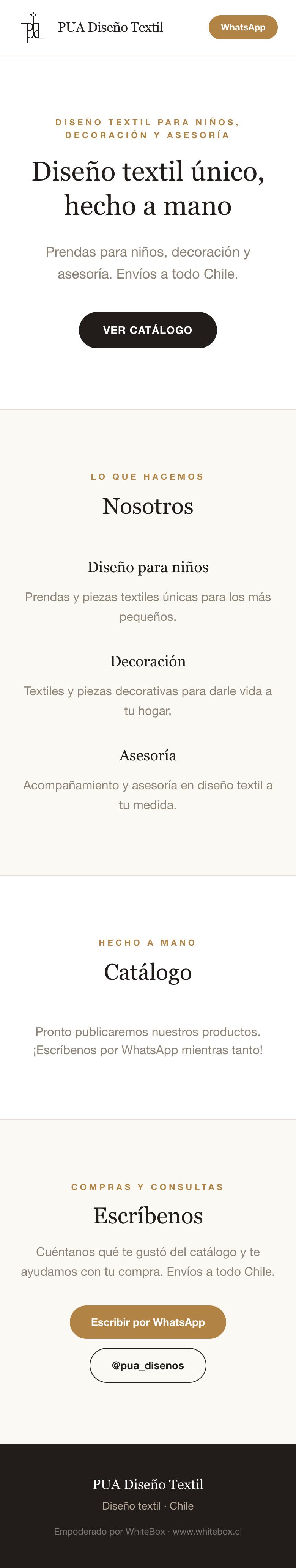 PUA Diseño Textil: pua.whitebox.cl