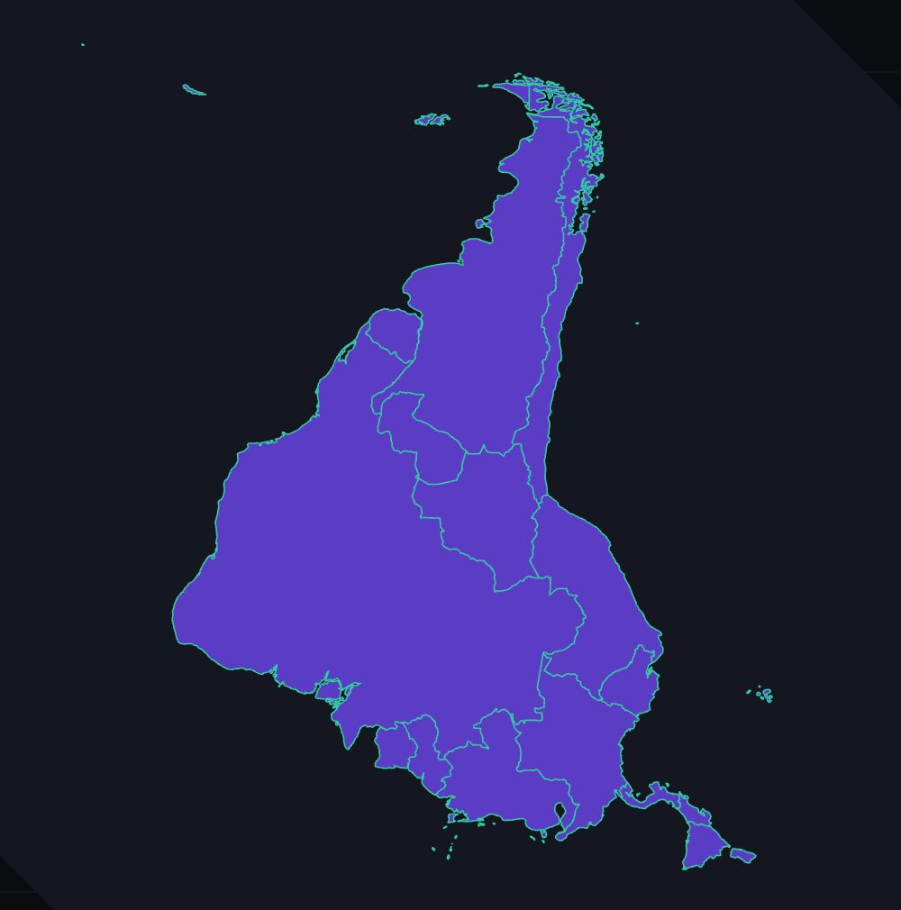 Mapa de Sudamérica invertido